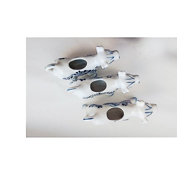 ONE Vintage Signed Delft Dutch Blue & White Cow Creamer Pitcher Kitchen - Picture 3 of 6